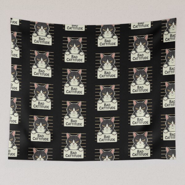 Item preview, Bad Cattitude Grumpy Cat Funny Attitude Design designed and sold by MonkiFlipp.