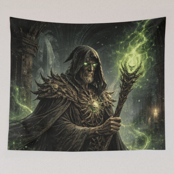 Item preview, Necromancer of the Green Arcane – Dark Fantasy Wizard Art designed and sold by DrakariArt.