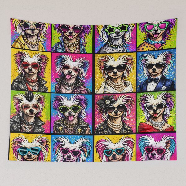 Item preview, Chinese Crested Dogs Pop Art Collage designed and sold by Divine Ease.
