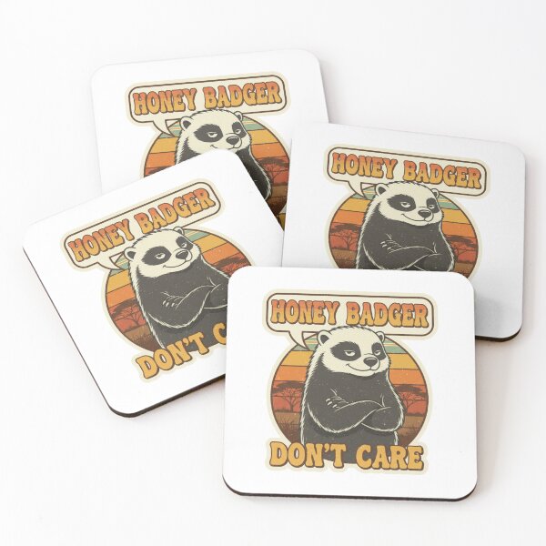 Item preview, Honey Badger Don't Care Funny Sarcastic Retro Vintage 70s Sticker designed and sold by Pingi-shop.