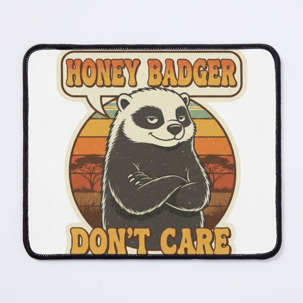Item preview, Honey Badger Don't Care Funny Sarcastic Retro Vintage 70s Sticker designed and sold by Pingi-shop.