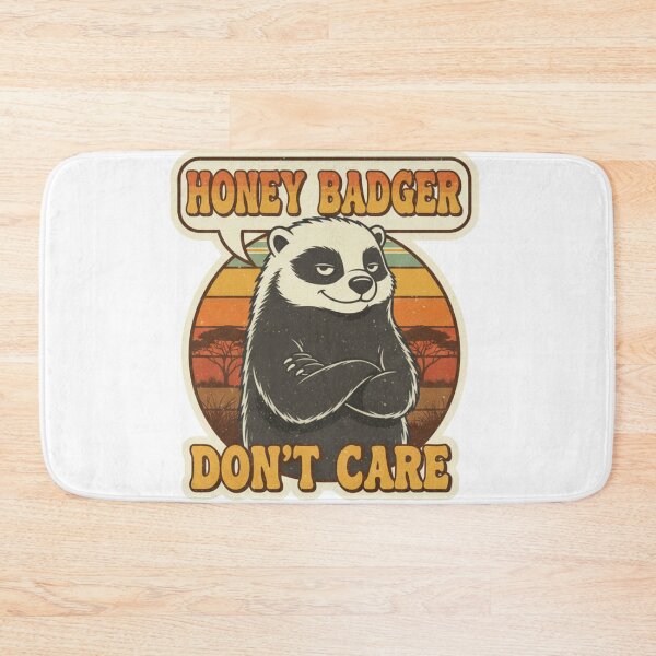 Item preview, Honey Badger Don't Care Funny Sarcastic Retro Vintage 70s Sticker designed and sold by Pingi-shop.