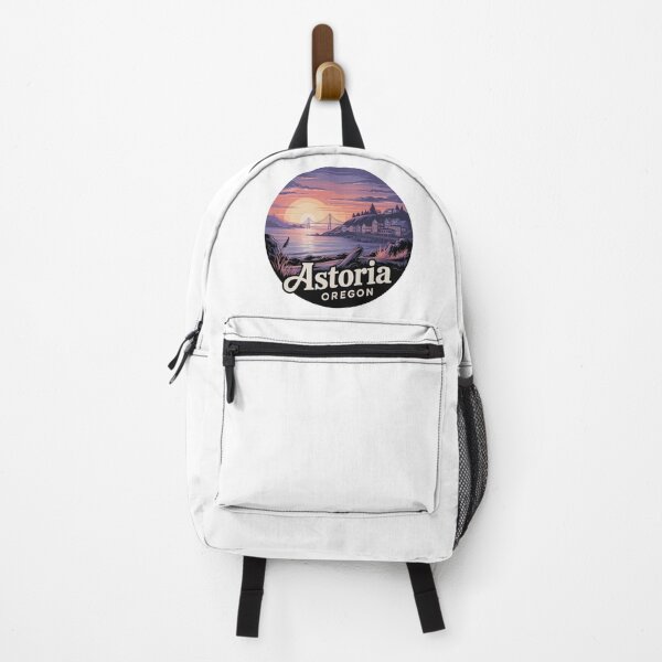 Item preview, Astoria Oregon Sunset Illustration - Coastal Bridge Landscape Art designed and sold by CircinusStore.