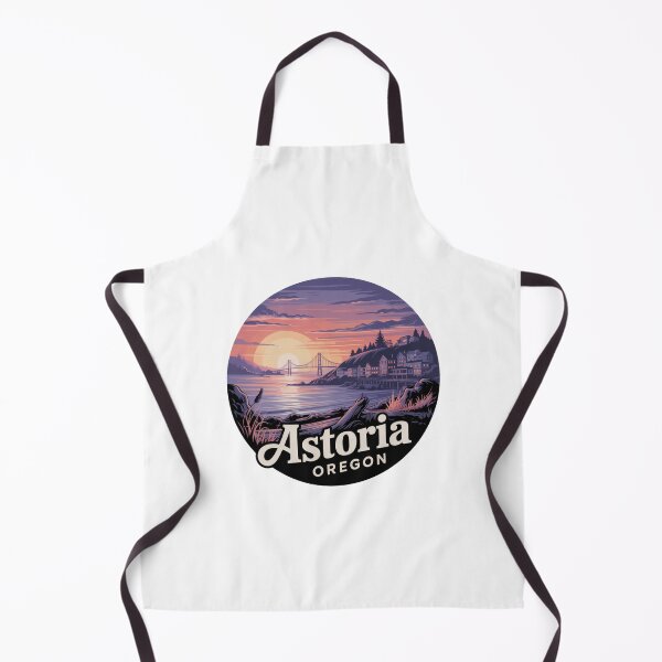 Item preview, Astoria Oregon Sunset Illustration - Coastal Bridge Landscape Art designed and sold by CircinusStore.