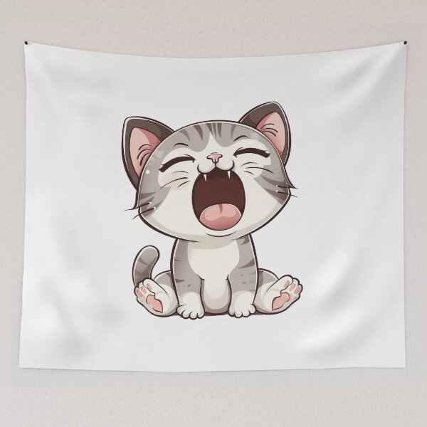 Item preview, Cute Cat Screaming designed and sold by Crazycatgraphic.