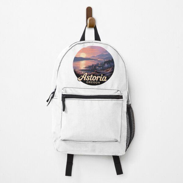 Item preview, Astoria Oregon Sunset Landscape - Coastal Bridge Illustration Art designed and sold by CircinusStore.