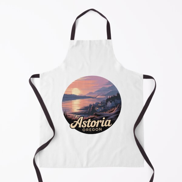 Item preview, Astoria Oregon Sunset Landscape - Coastal Bridge Illustration Art designed and sold by CircinusStore.
