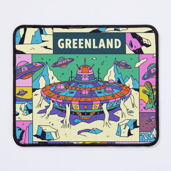 Item preview, Greenland Arctic UFO Landing Retro Sci-Fi Pop Art designed and sold by zzz888.