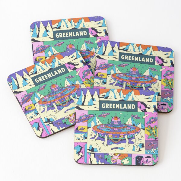 Item preview, Greenland Arctic UFO Landing Retro Sci-Fi Pop Art designed and sold by zzz888.