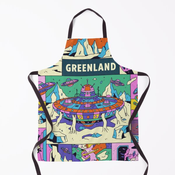 Item preview, Greenland Arctic UFO Landing Retro Sci-Fi Pop Art designed and sold by zzz888.