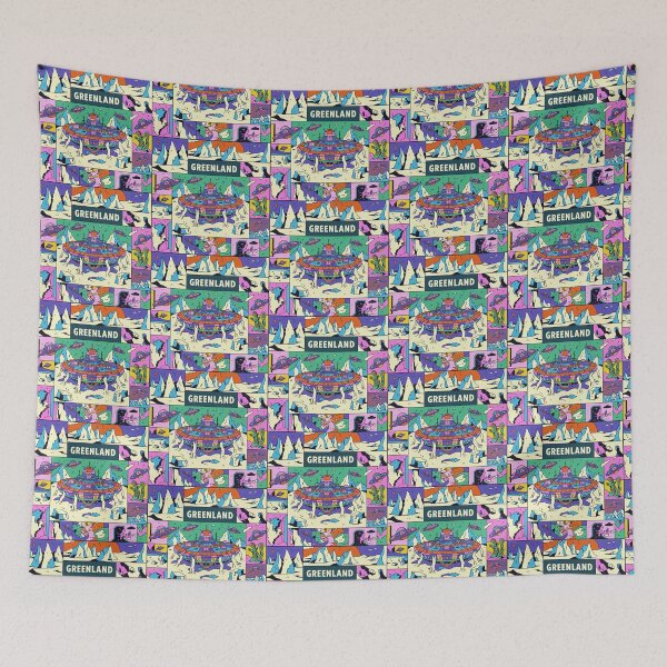 Item preview, Greenland Arctic UFO Landing Retro Sci-Fi Pop Art designed and sold by zzz888.