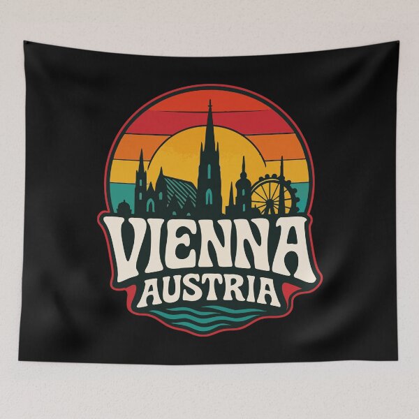 Item preview, Vienna Austria Retro Travel designed and sold by TomFrontierArt.