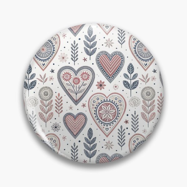 Item preview, Nordic Folk Heart Borders | Scandinavian Folk Design designed and sold by Shuga-Design.