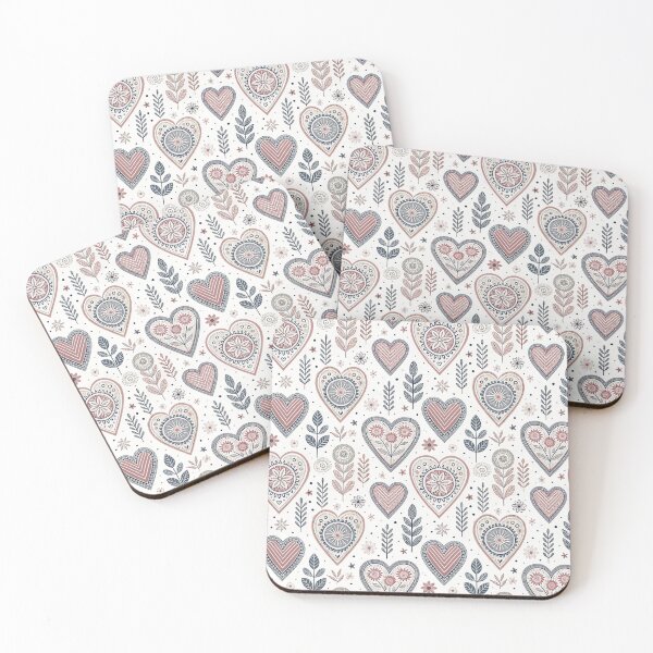 Item preview, Nordic Folk Heart Borders | Scandinavian Folk Design designed and sold by Shuga-Design.