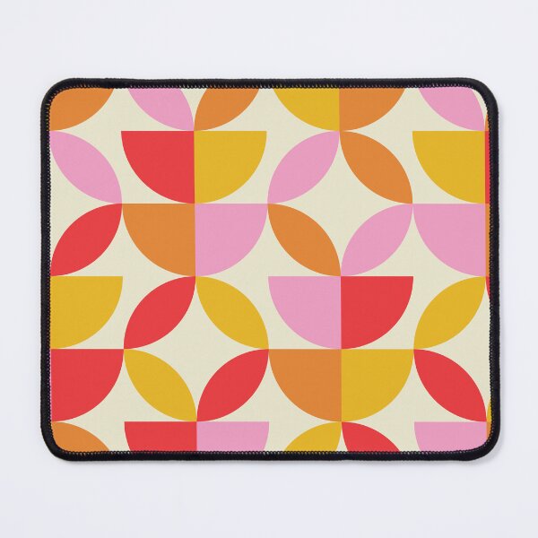 Item preview, Mid Century Half Circles And Circle Leaf in Orange Red Pink Yellow designed and sold by Yasminepatterns .