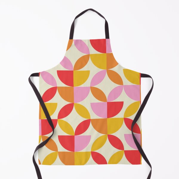 Item preview, Mid Century Half Circles And Circle Leaf in Orange Red Pink Yellow designed and sold by Yasminepatterns .