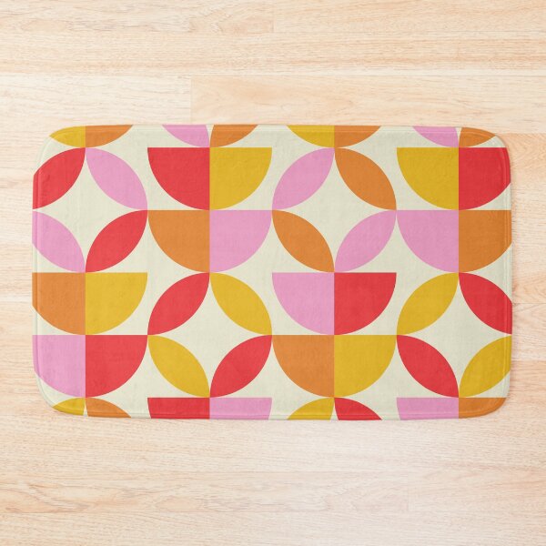 Item preview, Mid Century Half Circles And Circle Leaf in Orange Red Pink Yellow designed and sold by Yasminepatterns .
