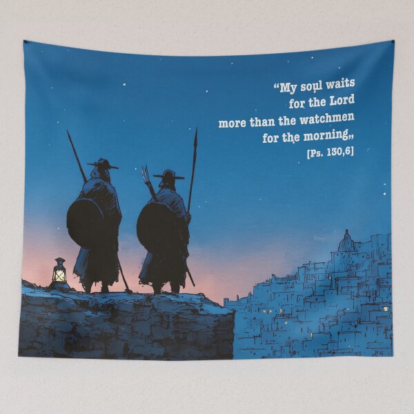 Item preview, The Watchmen - Psalm 130 Biblical Illustration designed and sold by Banal25.