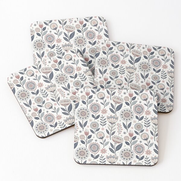 Item preview, Nordic Romantic Folk Flower Borders | Scandinavian Folk Design designed and sold by Shuga-Design.