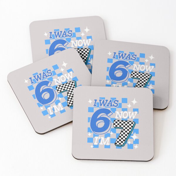 Item preview, Blue Checkered I was 6 Now I'm 7 Funny 67 Birthday Boy  designed and sold by MabelWells.
