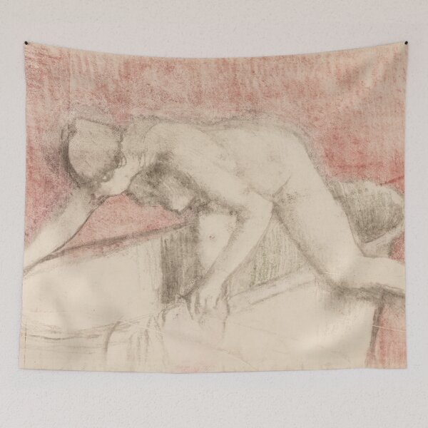 Item preview, The Bath by Edgar Degas: Intimate Impressionist Bather Fine Art Print designed and sold by artofuniverse.