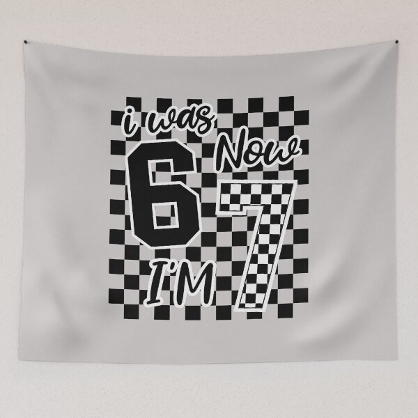 Item preview, Checkered I was 6 Now I'm 7 Birthday Seven Years Old Bday designed and sold by MabelWells.