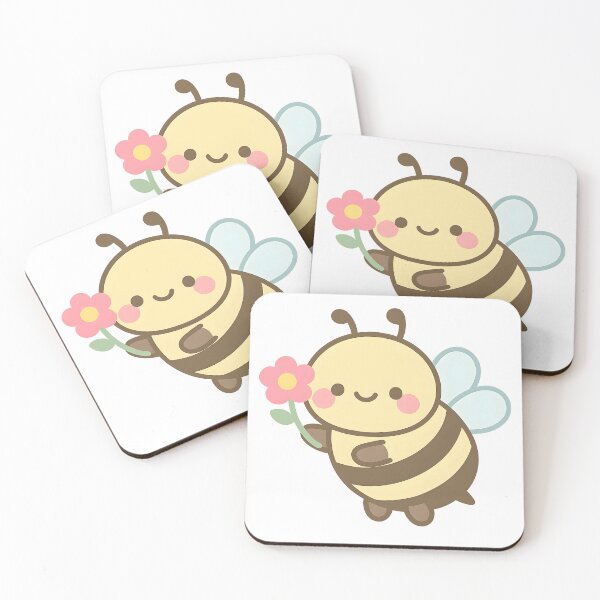 Item preview, Cute Bee with Flower – Kawaii Nature Sticker designed and sold by KawaiiOrbit.