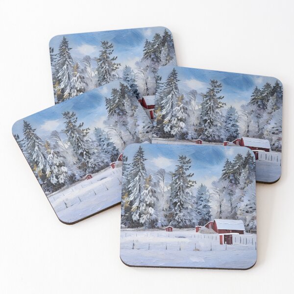 Item preview, Red Barn in Winter designed and sold by tomorrowsart.