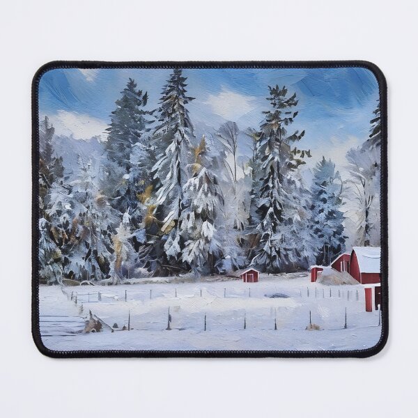 Item preview, Red Barn in Winter designed and sold by tomorrowsart.