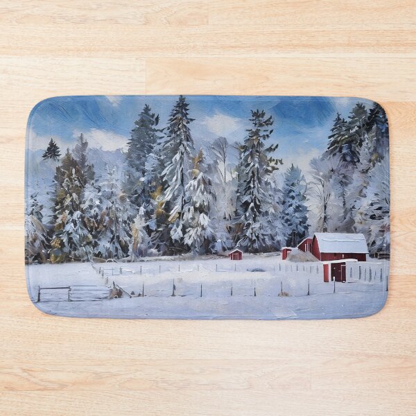 Item preview, Red Barn in Winter designed and sold by tomorrowsart.