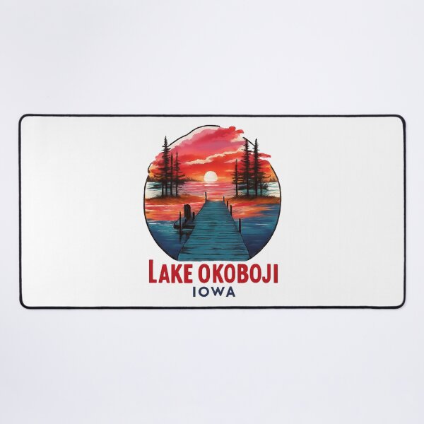 Item preview, Lake Okoboji Iowa IA Retro Water Sunrise and Sunset designed and sold by vectcd.