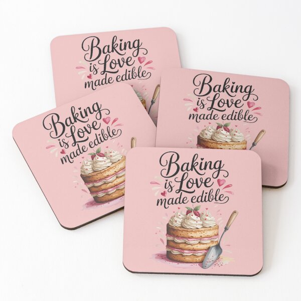 Item preview, Baking Is Love Made Edible – Cute Cake & Baking Quote Design designed and sold by CoquetteDigitalArt.