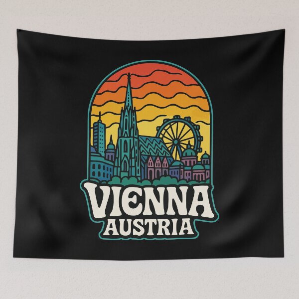 Item preview, Vienna Austria Retro Trippy Art Travel designed and sold by TomFrontierArt.