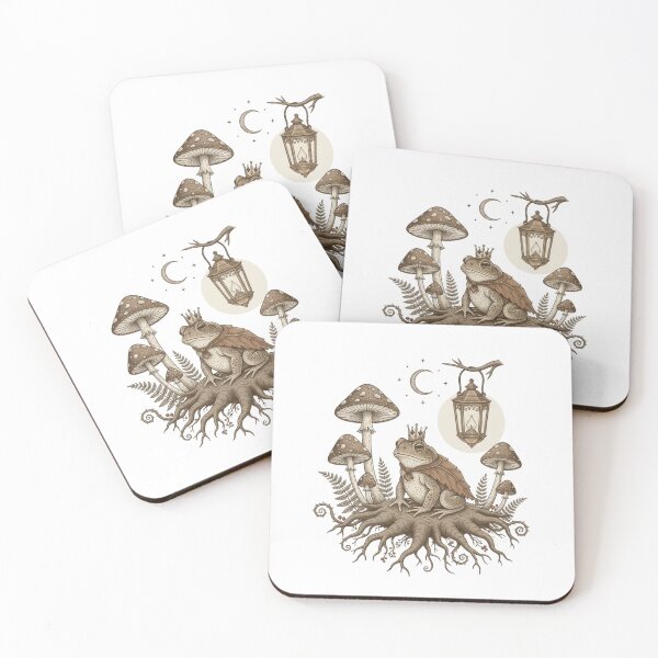 Item preview, Vintage Frog King Botanical Art | Whimsical Cottagecore Toad & Mushrooms designed and sold by SlomianyPisarz.
