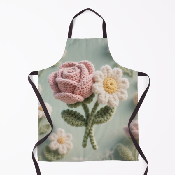 Item preview, Pastel Crochet Rose & Daisy – Soft Cottagecore Floral Art designed and sold by stg-reigns.