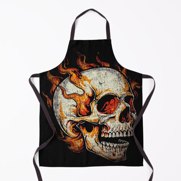 Item preview, Flaming Skull – Dark Halftone Fire Art designed and sold by PSYNOVA.