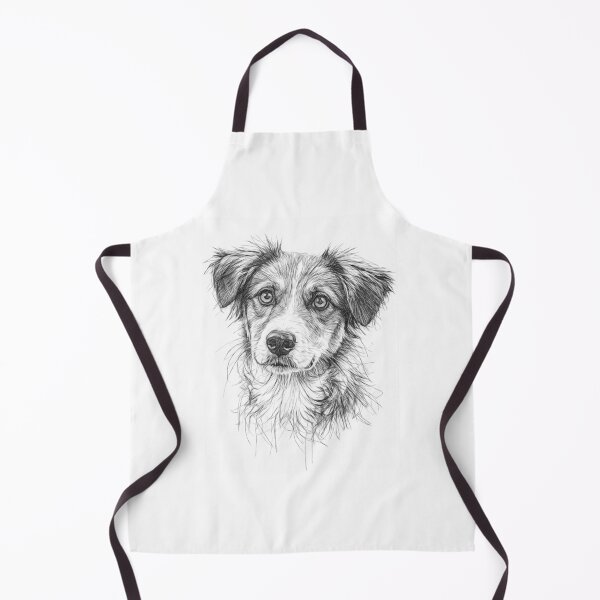 Item preview, Australian Shepherd Black and White Pencil Sketch Portrait designed and sold by Leon Woods Pencil Art.