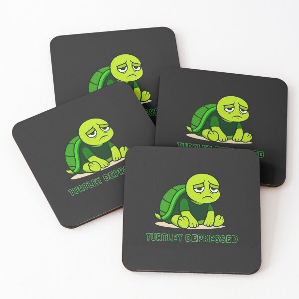 Item preview, Turtley Depressed Funny Sad Turtle Pun - Relatable Mental Health Art designed and sold by Wonder Pixel Studio.