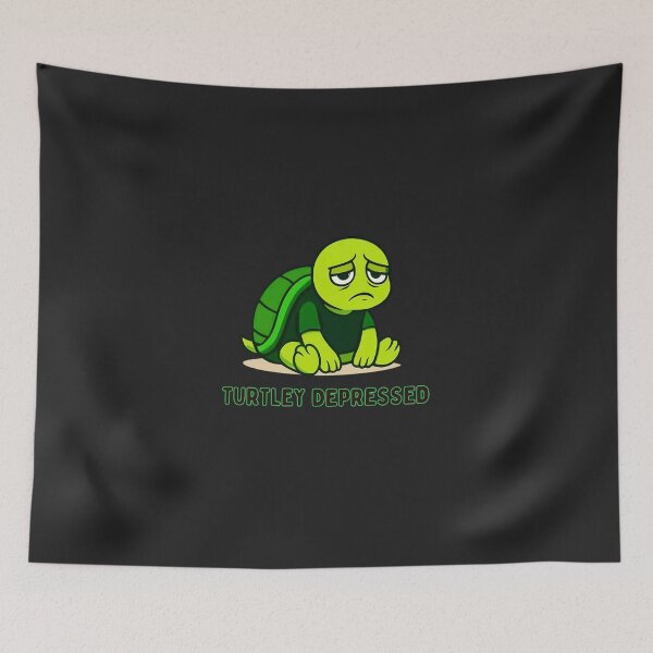 Item preview, Turtley Depressed Funny Sad Turtle Pun - Relatable Mental Health Art designed and sold by Wonder Pixel Studio.