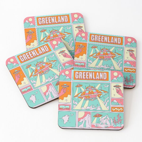 Item preview, Greenland Retro Comic UFO Pastel Pop Art designed and sold by zzz888.