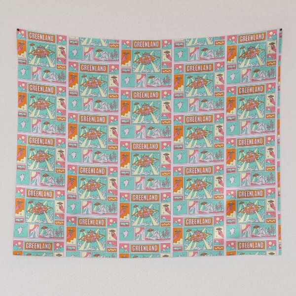 Item preview, Greenland Retro Comic UFO Pastel Pop Art designed and sold by zzz888.