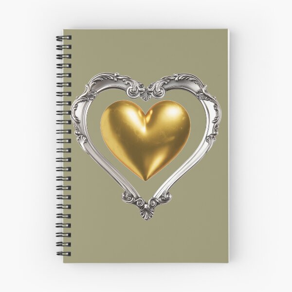 Item preview, Luxury Golden Heart in Ornate Vintage Silver Frame designed and sold by StickerBuild07 .