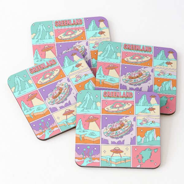 Item preview, Greenland Arctic UFO Mystery Retro Comic Pastel Pop Art designed and sold by zzz888.