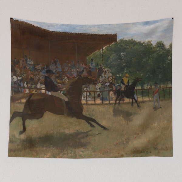 Item preview, The False Start by Edgar Degas: Impressionist Equestrian Racing Poster designed and sold by artofuniverse.