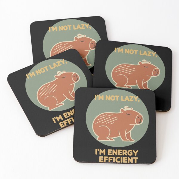 Item preview, Capybara I'm Not Lazy I'm Energy Efficient Funny Quote Design designed and sold by BlissHalo.