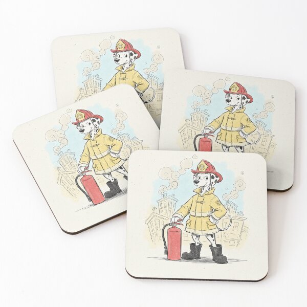 Item preview, Vintage Hero: Brave Spotted Firefighter Pup designed and sold by VisualRotaStudio .