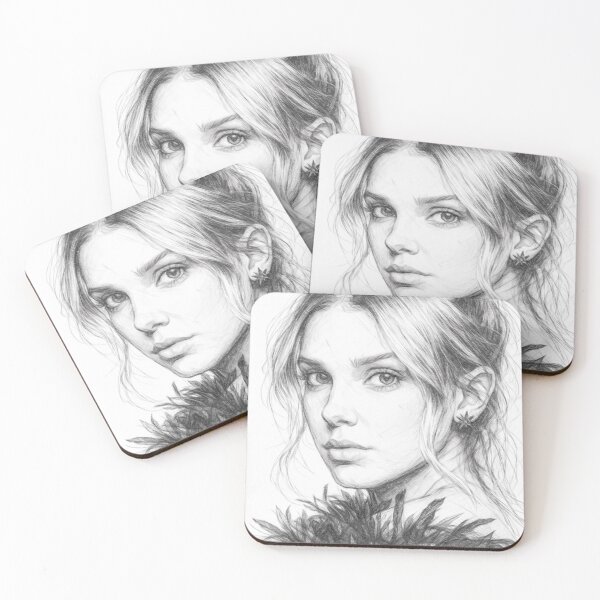 Item preview, Famous Female Actress Black and White Pencil Sketch Portrait designed and sold by Leon Woods Pencil Art.