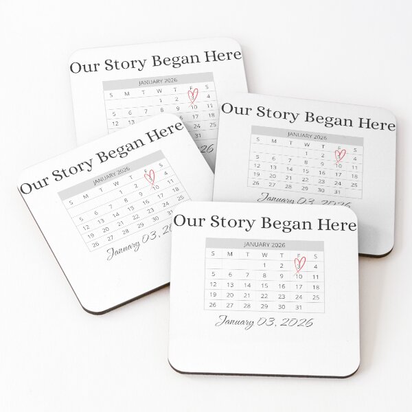 Item preview, Our Story Began Here — Custom Date Calendar Heart | Personalized Couple Gift | Anniversary & Valentine Design designed and sold by Giftly Love.