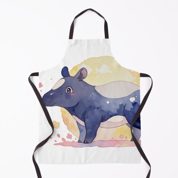 Item preview, Watercolor Blue Tapir with White Patch and Golden Sun Background designed and sold by Jagamusubi.