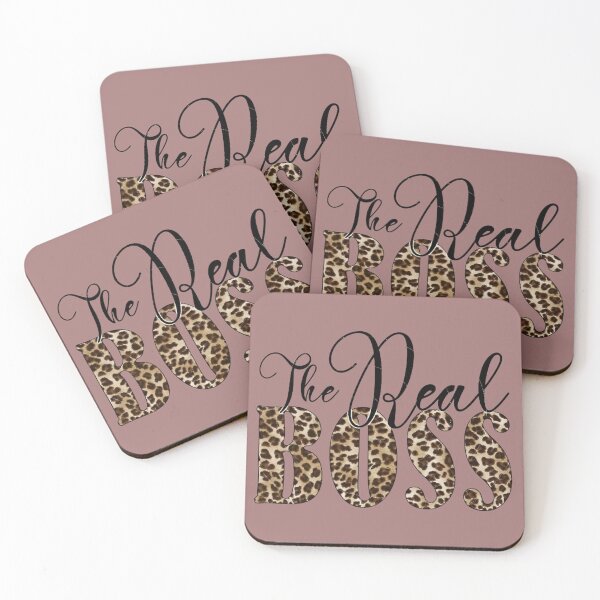 Item preview, The Real Boss – Leopard Print Cheetah Aesthetic Typography designed and sold by CoquetteDigitalArt.